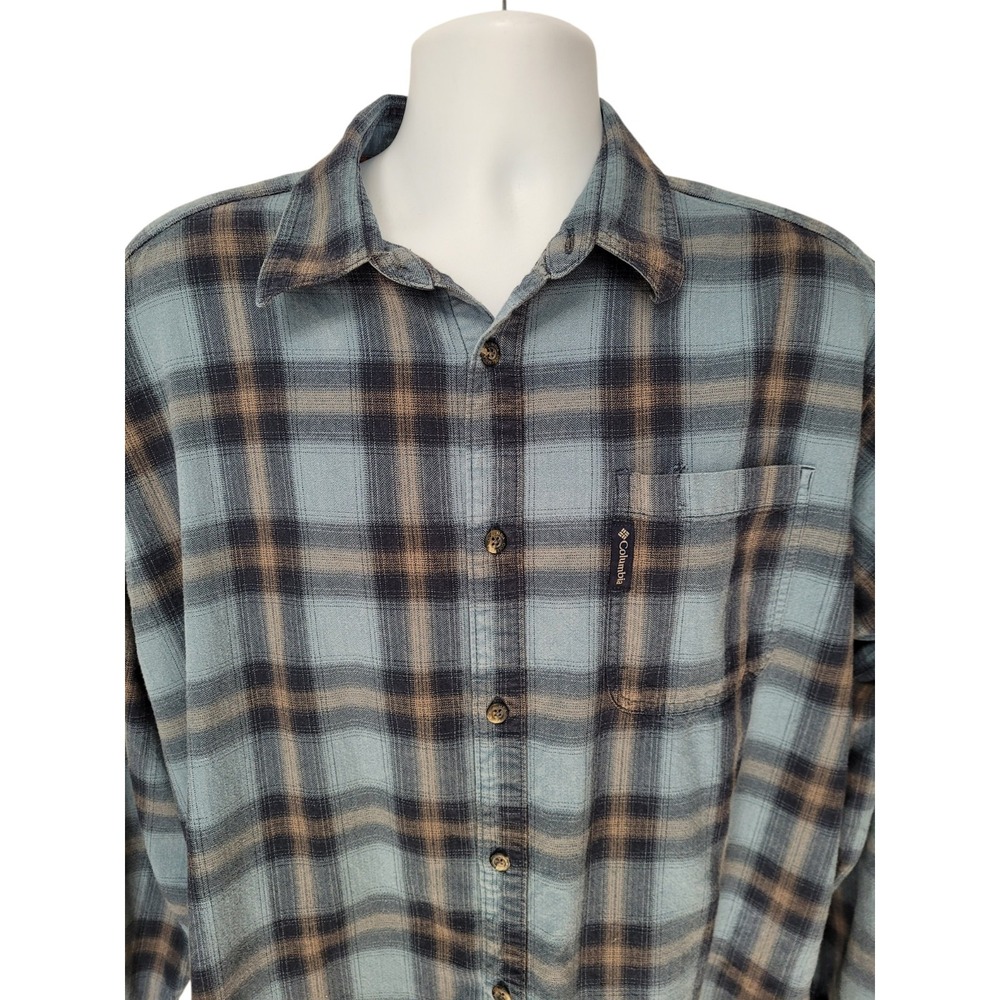 Columbia Mens Long Sleeve Plaid Button Shirt Size XL Fall Warm Vintage Y2k